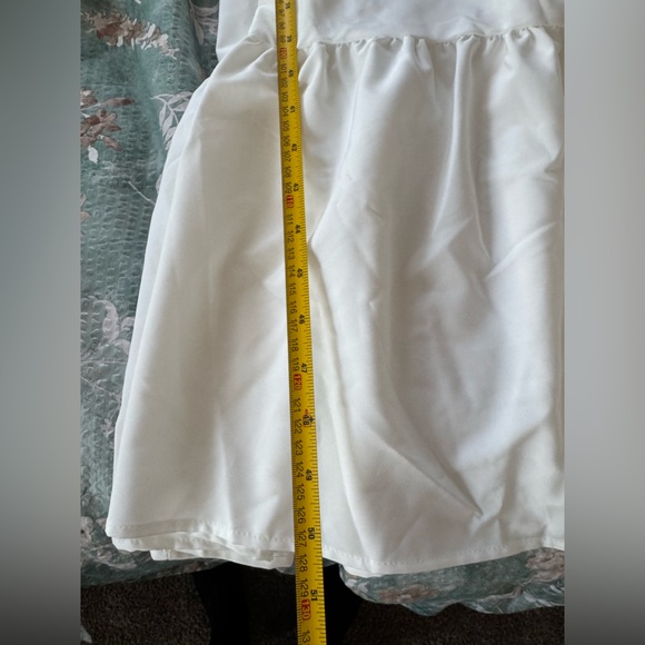 White Tiered Ruffled Elegant Maxi Dress - Picture 12 of 16